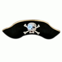 Premium Light Up Black Pirate Hat with Blinking Skull - £21.64 GBP