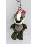 NICI Badger Gray Animal Plush Stuffed Toy Beanbag Key Chain 4 inches - £9.24 GBP