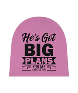 Baby Beanie &quot;He&#39;s Got Big Plans For Me&quot; pink - $19.99
