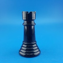 Chess For Juniors Rook Black Hollow Plastic Replacement Game Piece Selright - $2.51