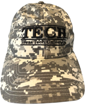 TECH texas tech university grey camo cotton strapback adjustable hat by ... - $198.02 MXN