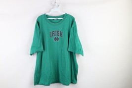 Vintage 90s Mens 2XL Faded University of Notre Dame Spell Out T-Shirt USA Green - $34.60
