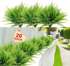 Artificial Boston Fern Plants Bushes 20Packs Faux Plants Shrubs, And Garden. - £30.07 GBP