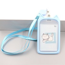 1PC Cute Cat Card Holder Bank Identity Bus ID Card Holder Case with Retractable  - £16.77 GBP