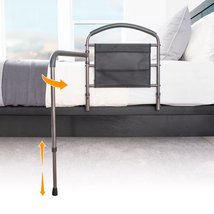 19 In. Mobility Bed Rail with Swiveling Bed Handle and Adjustable Legs i... - $139.35