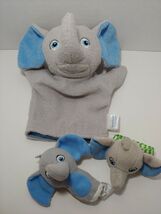 Garanimals Gray elephant blue ears baby child bath mitt finger puppet ra... - $7.20