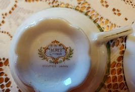 VINTAGE OCCUPIED JAPAN MERIT CHINA FOOTED TEACUP AND SAUCER image 5