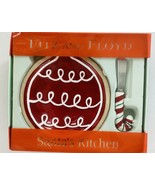 Fitz and Floyd Ornament Snack Plate with Spreader~Christmas Decor - $289.47 MXN