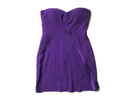 TIBI Strapless Sweetheart in Purple Wrap Panel Satin Back Crepe Mini Dress 8 - £19.67 GBP