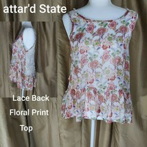 attar&#39;d State Floral Lace Back Top Size S - £7.90 GBP