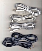 Telephone Extension Cord Modular Cable Line Wire Lot of 5  - £7.16 GBP