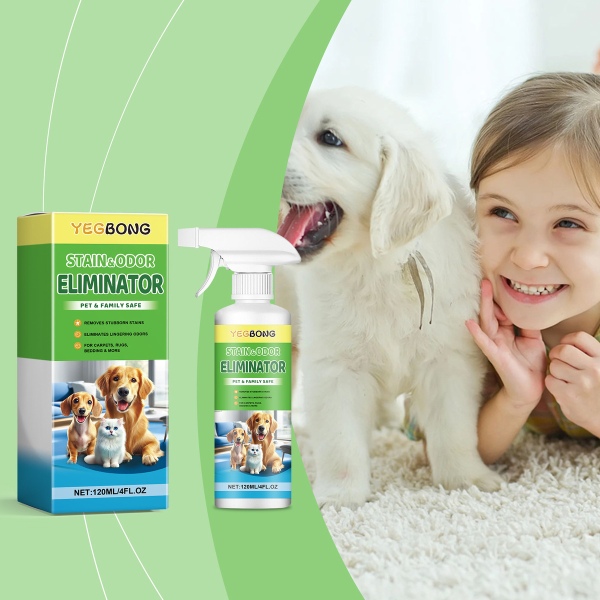 1/2/3Box x120ML Pet Stain Remover, Cat and Dog Stain, Food Oil, Saliva Cleaning Item image 2