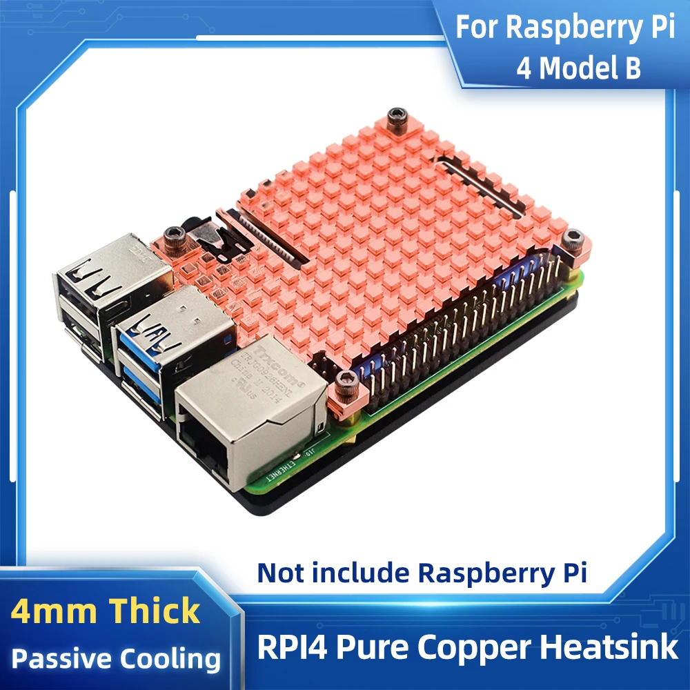 Raspberry Pi 4B Copper Heatsink Cooling Case - £10.45 GBP