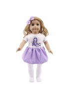 Doll Outfit Mermaid Purple Skirt Tights Bow 3PC Set Fits American Girl D... - $10.97