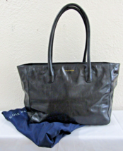 Cole Haan Black Leather Shoulder Tote Handbag with Blue Dust Bag  - $127.71