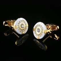 1.00Ct Round Cut Simulated  Diamond Wedding Cufflinks 14k Two Tone Gold ... - £86.97 GBP