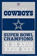 Dallas Cowboys Metal Sign Super Bowl Champions NFL Wall Decor - $34.67 CAD