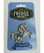 PERSONALISED STUNNING SILVER METAL UNICORN 3D FRIDGE MAGNET WITH ANY NAM... - $374.40 MXN