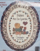 Vintage Stitchables 7846 Special Baby Birth Record Counted Cross Stitch Kit 1989 - £11.72 GBP