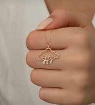 Natural Cubic Zirconia Necklace/Charm Necklace/Cloud Necklace/Necklace For Woman - £93.10 GBP