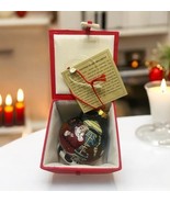 Pier 1 Imports Painted Glass Ornament Christmas Santa And His Reindeer W... - €21,14 EUR
