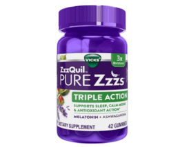 PURE Zzzs Triple Action Gummy Melatonin Sleep-Aid with Ashwagandha42.0ea - £25.19 GBP