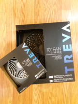 Treva 5&quot; and 10&quot;  Portable Fans Travel USB/Battery/110v Powered Fan, 2 Speeds - £35.57 GBP