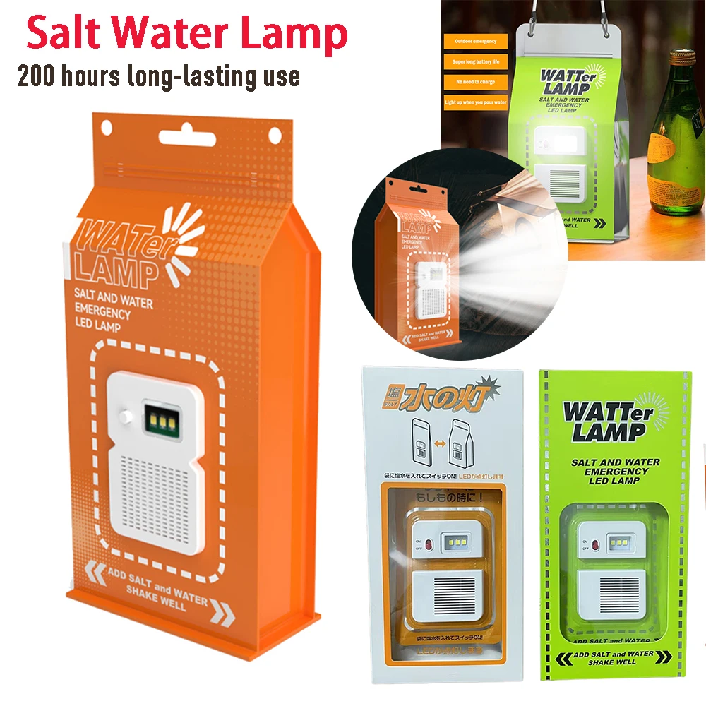 Portable Outdoor Camping Lamp Salt Water LED Emergency Lamp for Camping Night - £9.46 GBP+