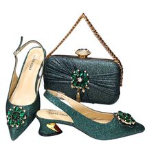 Fashion Italian Shoes Party Women With Matching Rhinestones Shoes And Bags Sets - £79.11 GBP