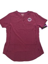 Scrubstar Women&#39;s Supreme Stretch V-Neck Placket Scrub Top Heather Wine Medium - £11.08 GBP