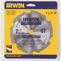 Irwin 7-1/4 In. 6T Fiber Cement Saw Blade - $37.99