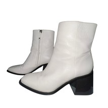 Sam Edelman Winnie Boots Women 9 Modern Ivory Leather Side Zip Block Hee... - $505.58 MXN