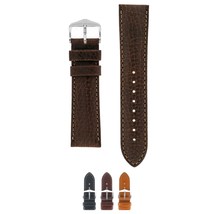 HIRSCH Forest Textured Calf Leather Watch Strap - Brown - M - 12mm - £26.25 GBP