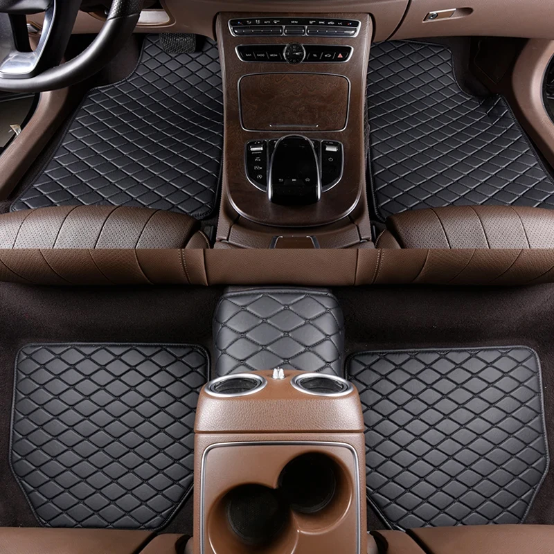 5Pcs Universal Car Floor Mats PU Leather Car Carpet Foot Pads Auto Liners For - £24.91 GBP