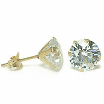 14K Yellow Gold 5CT Womens Gorgeous White Sapphire Round Cut Stud Earrings - £139.08 GBP