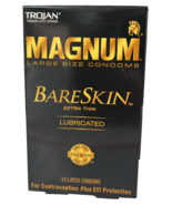 Trojan Magnum Large size  BareSkin Lubricated Condoms 10 Count, Exp 2026 - £9.36 GBP