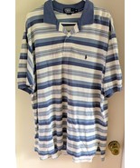 Vintage Ralph Lauren Polo Blue &amp; White Short Sleeve Shirt XXL - £19.05 GBP