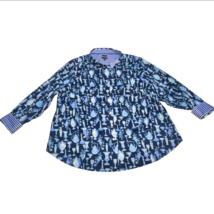 Talbots Plus Size 20 W Novelty Vases Teapots Urns Button Up Non-Iron Top... - $36.99