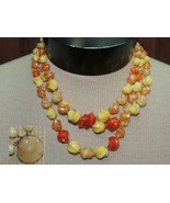 3 strand necklace 18&quot; lightweight plastic bakelite catalin vintage West ... - £21.20 GBP