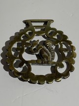 Vintage Horse Brass Features Squirrel Motif  Nice Cottagecore - $19.39