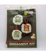 Titan Needlecraft Cross-Stitch Ornament Kit No. 243 Set Of 3 Christmas 4... - $205.41 MXN