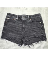 American Eagle Hi-Rise Shortie Distressed Jean Shorts Black Size 10 - $163.79 MXN