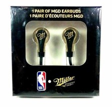 NBA Basketball Miller Genuine Draft Beer MGD Earbuds Gold/Black 3.5mm New - £4.83 GBP