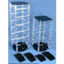 2 Revolving Rotating Jewelry Display Stands with 100 2&quot; Black Earring Cards - £34.28 GBP