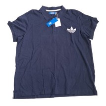  Adidas Pique Polo Emblem Blue Short Sleeve Shirt Men W56060 Casual Size 2XL - £23.59 GBP