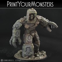 3D Printed Print Your Monsters Rock Golem - Total Golems 28mm - 32mm D&amp;D - £18.70 GBP+