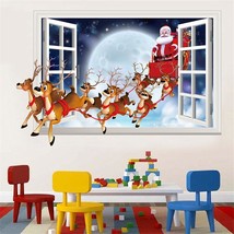 Santa Claus and Raindeer 3D Wall Stickers - $193.93 MXN