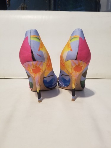 Dior 2014 Rose Stiletto Heel Pump Shoes Multicolored Floral Silk 37 Item image 4