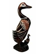 Balinese Wood Handicrafts Waterfront Mother Duck &amp; Duckling Figurine 16.... - $51.60 CAD