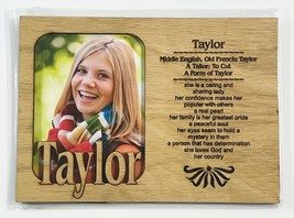 TAYLOR (GIRL) Personalized Name Profile Laser Engraved Wood Picture Frame Magnet - $13.54